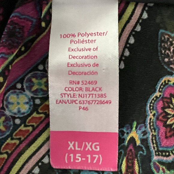 No Boundaries Top XL Floral Colorful Bold Open Shoulder Embroidery V-Neck Aztec - Picture 10 of 15